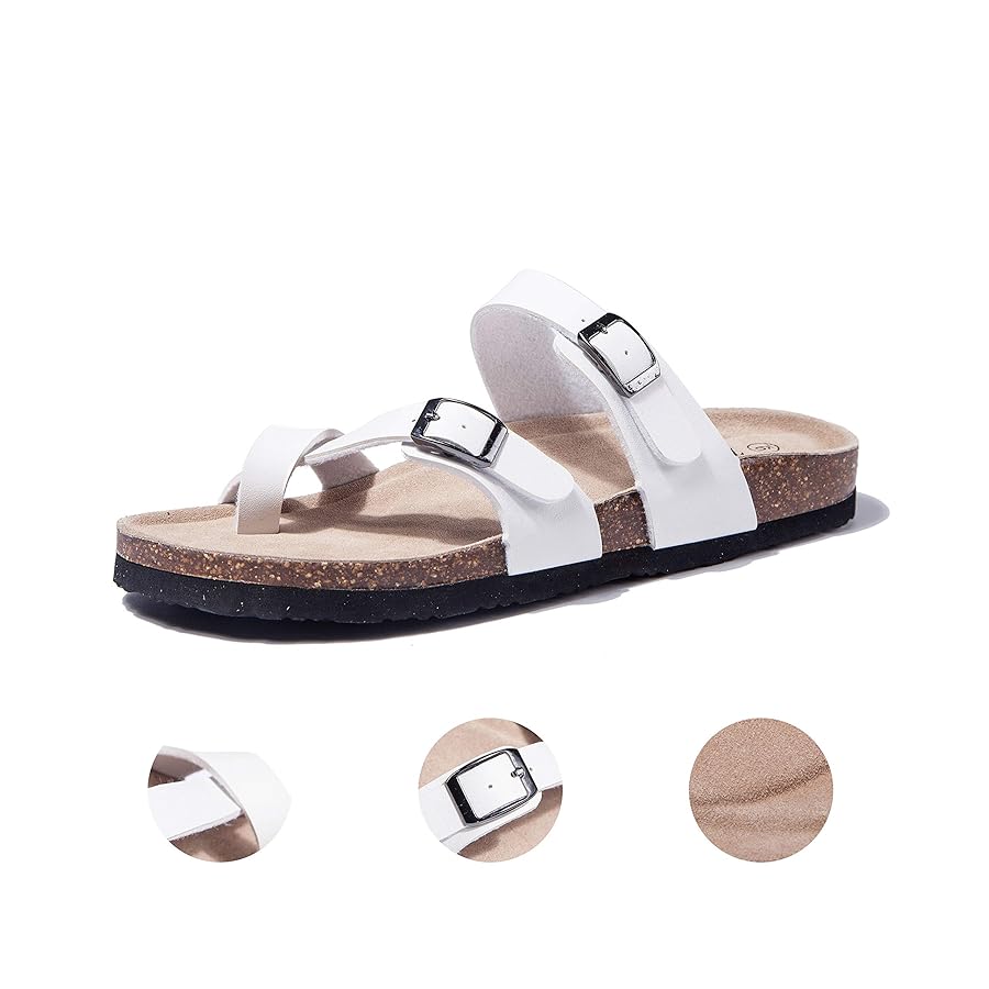 【MODERNIF】Biston Buckle Slippers Amazon.com | TF STAR Adjustable Sandals, Flat Leather Casual